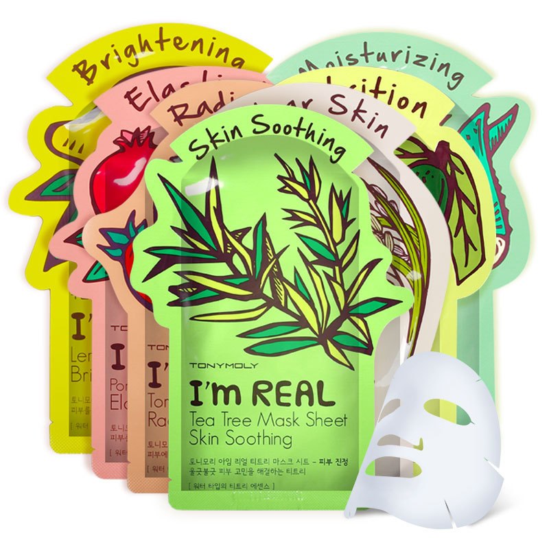 I'm REAL Skin Care Food Sheet Face Mask Moisturizing Oil Control Whitening Shrink Pores Korean Facial Mask tony moly Cosmetics