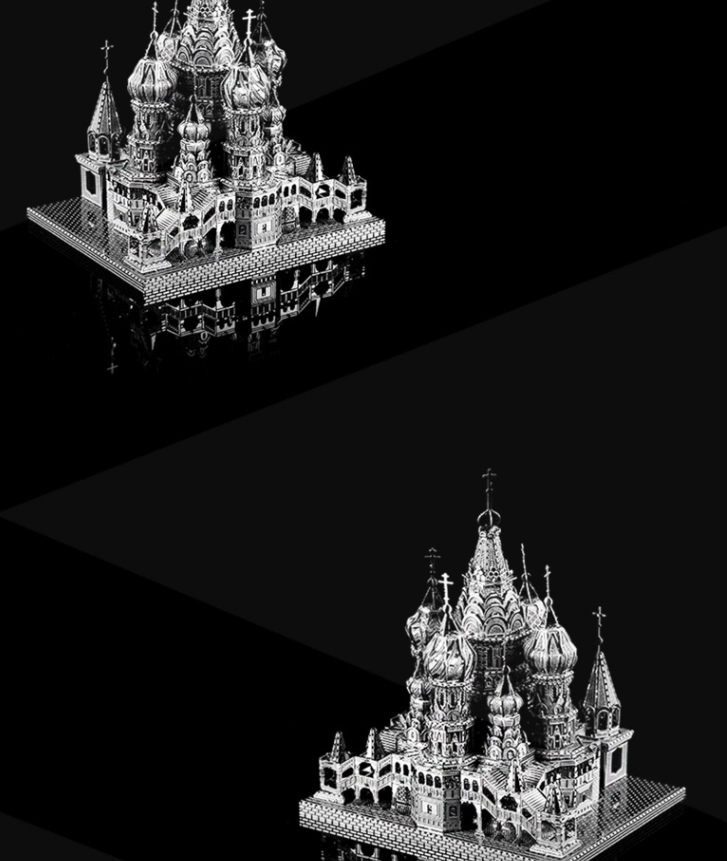 3D Metal Model Diy Jigsaw Puzzle Of Basil's Cathedral
