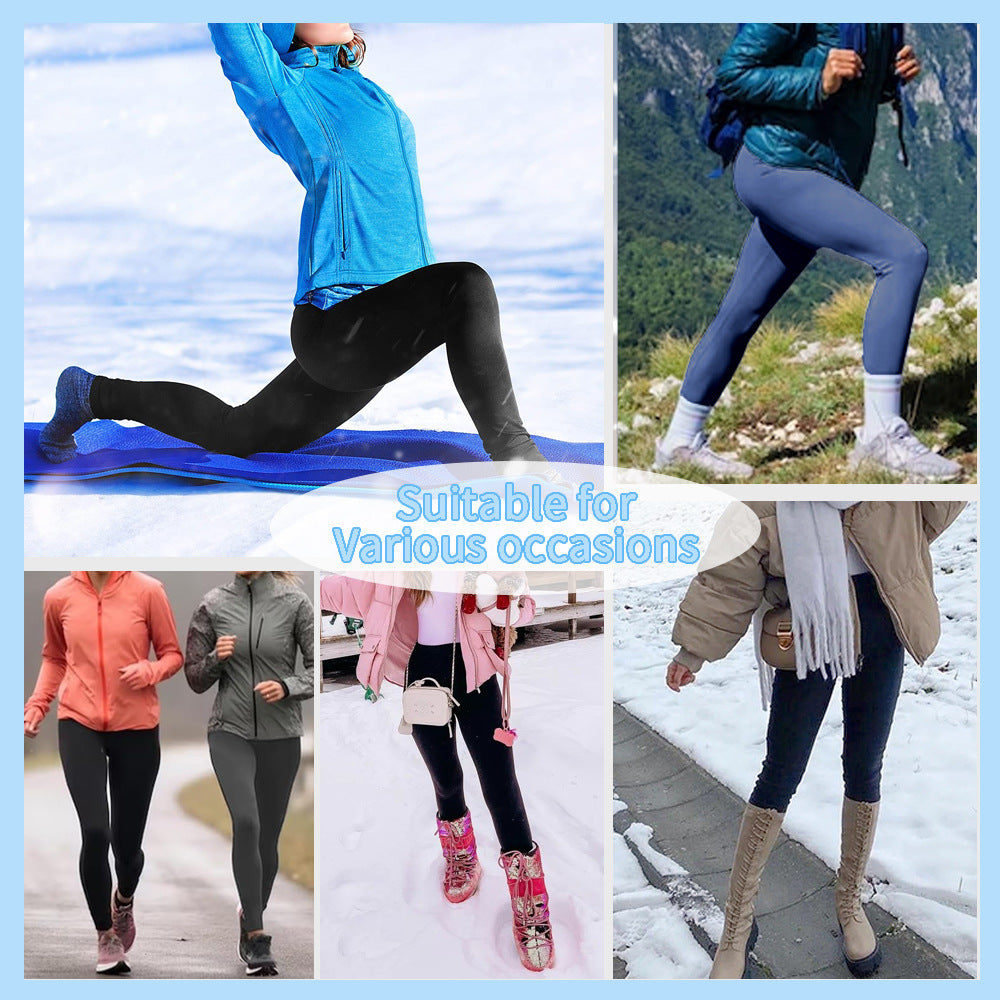 Winter Travel Exercise Fleece-lined Yoga Pants