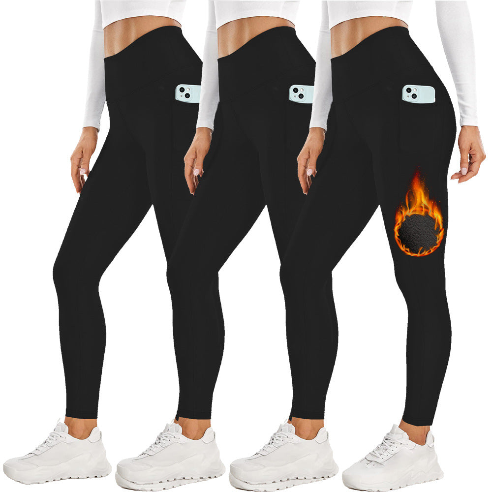 Winter Travel Exercise Fleece-lined Yoga Pants