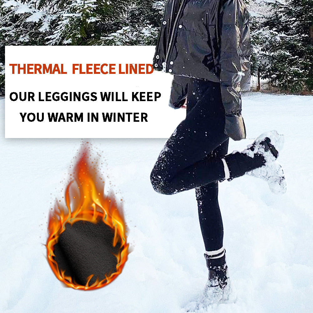 Winter Travel Exercise Fleece-lined Yoga Pants