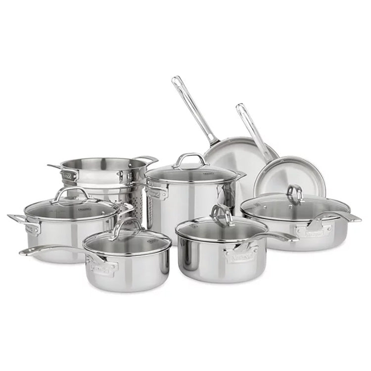 Viking Culinary 3-Ply Cookware Set - Stainless, 13-Piece (40011-9993NC)