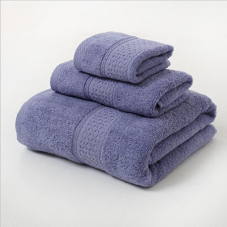 Pure Cotton Plain Broken Covers Long-staple Cotton Three-piece Suit Of Bath Towel