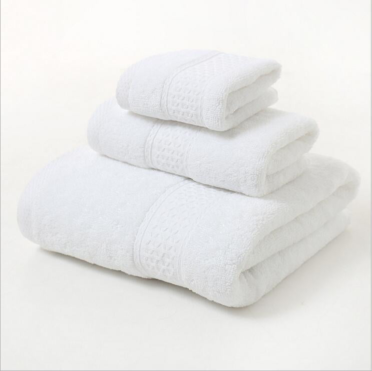 Pure Cotton Plain Broken Covers Long-staple Cotton Three-piece Suit Of Bath Towel