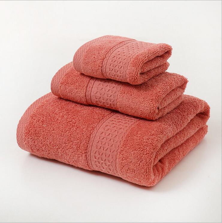 Pure Cotton Plain Broken Covers Long-staple Cotton Three-piece Suit Of Bath Towel