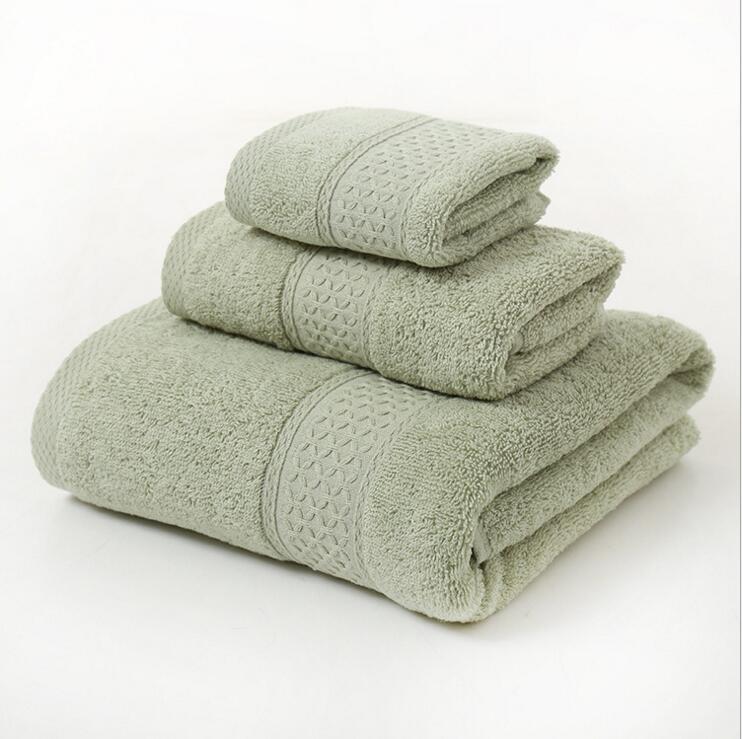 Pure Cotton Plain Broken Covers Long-staple Cotton Three-piece Suit Of Bath Towel