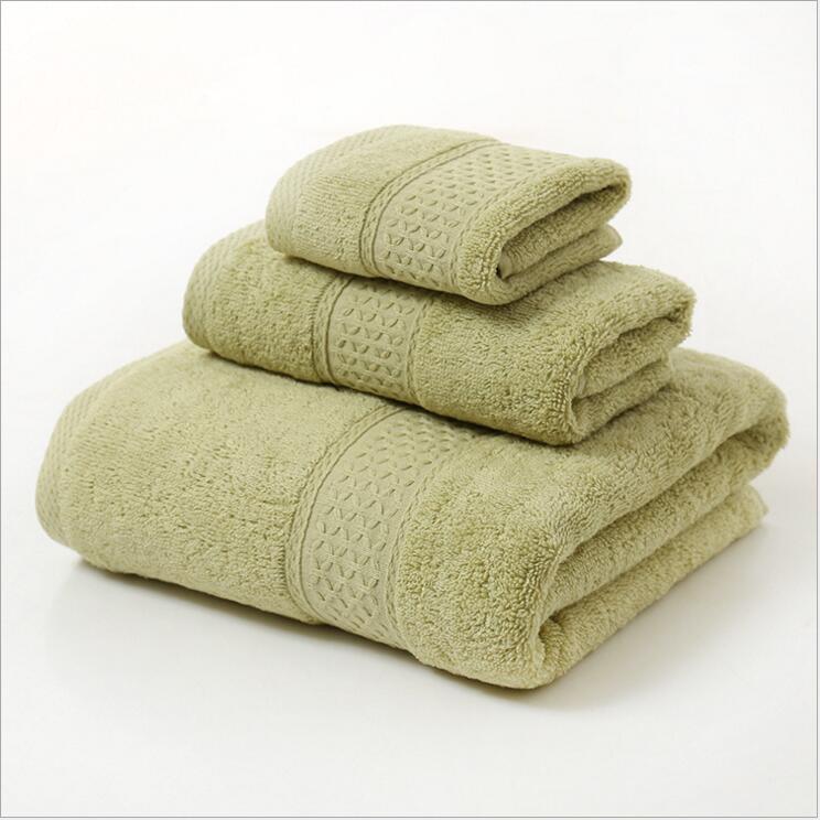 Pure Cotton Plain Broken Covers Long-staple Cotton Three-piece Suit Of Bath Towel