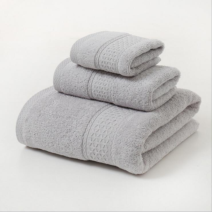 Pure Cotton Plain Broken Covers Long-staple Cotton Three-piece Suit Of Bath Towel