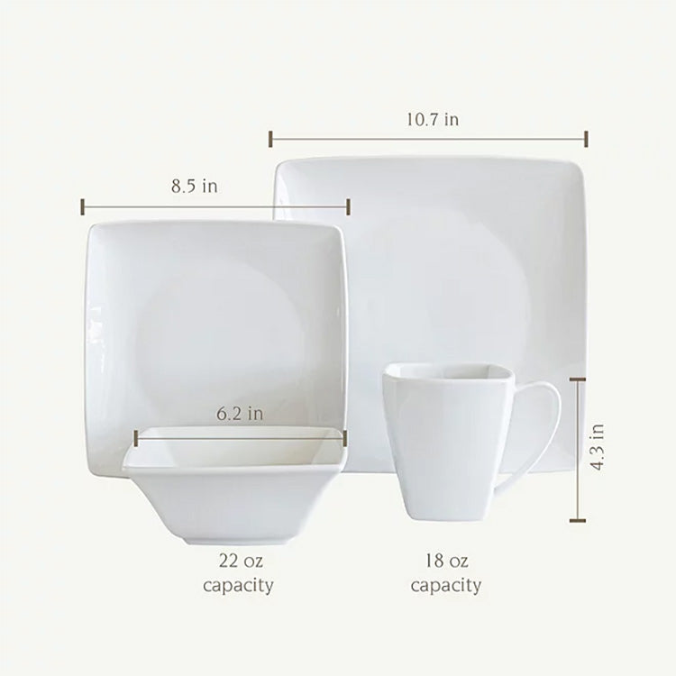 Over&back 32-Piece Squared Dinnerware Set