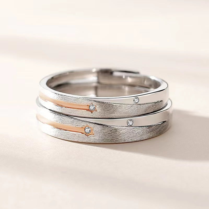 Polestar Couple Diamond Ring Simple Creative Commemorative