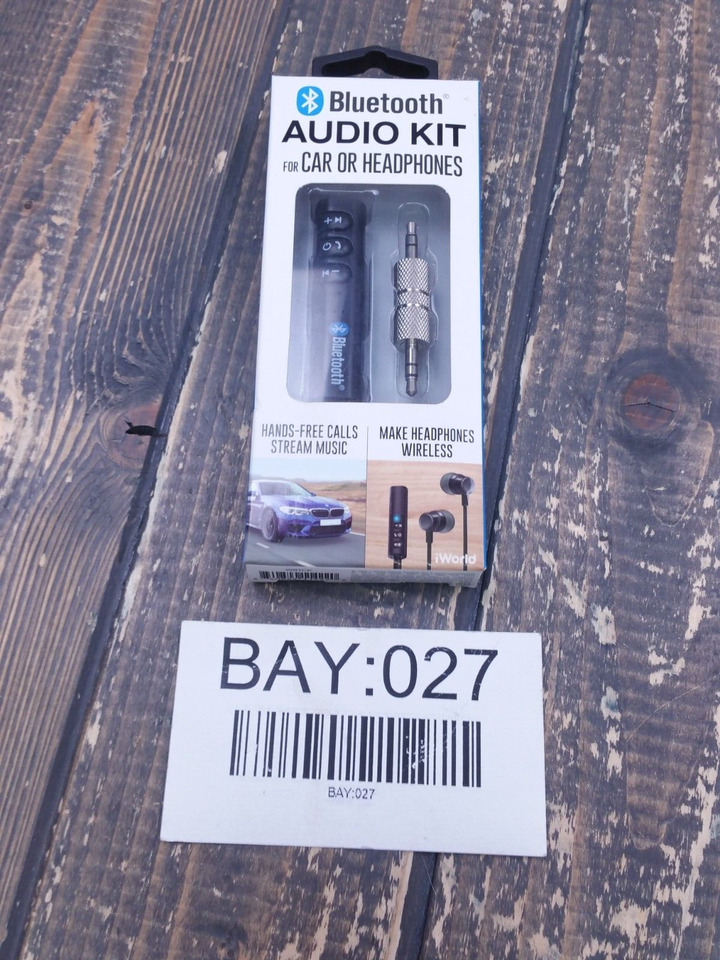 iWorld Bluetooth Wireless Audio Car Kit - black 3.5mm AUX to Bluetooth Adapter