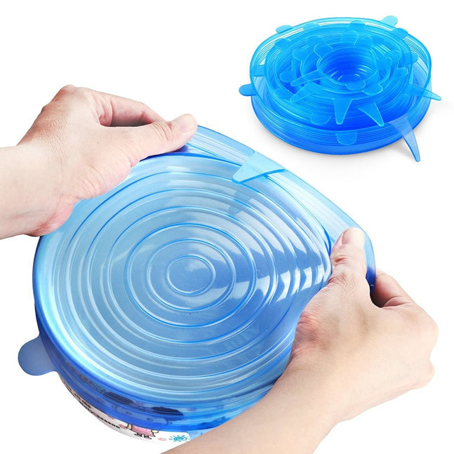 Silicone Fresh-keeping Cover Universal Bowl Cover Sealed Transparent Cover Household Fresh-keeping 6-piece Microwave Oven Cover Plastic Wrap