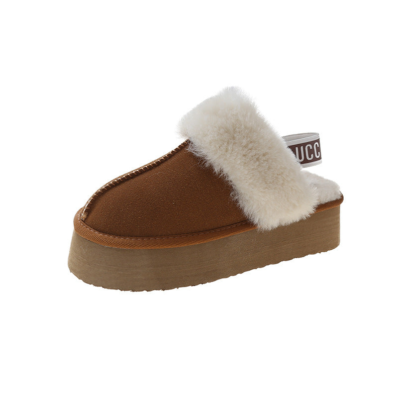 Fur Integrated Platform Snow Boots Toe Cap Non-slip