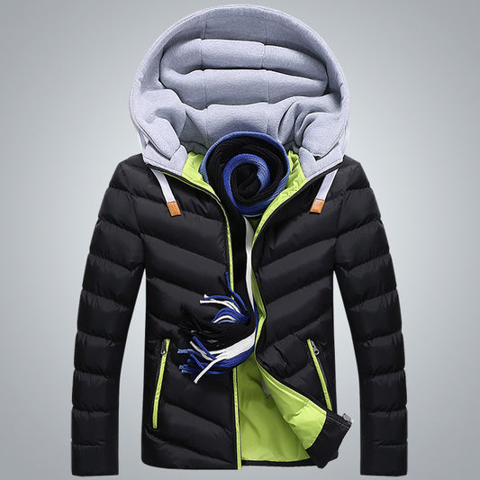 Men's cotton jacket hooded casual plus size cotton jacket