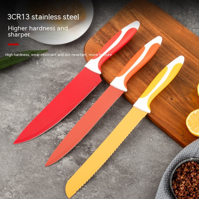 Stainless Steel 8-piece Knife Set Kitchen Household Macaron Color Gift Set Multi-purpose Knife