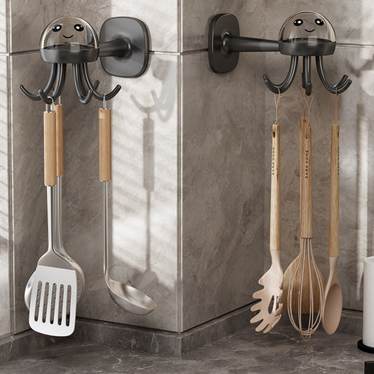 Powerful Multi-functional Six-claw Rotating Hook Rack Kitchen Storage Gadgets