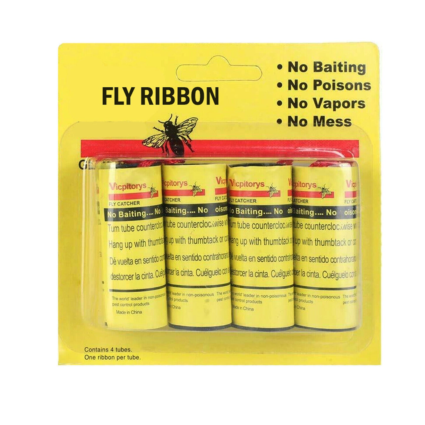 16 INSECT BUG FLY GLUE PAPER CATCHER TRAP RIBBON TAPE STRIP STICKY FLIES ROLLS