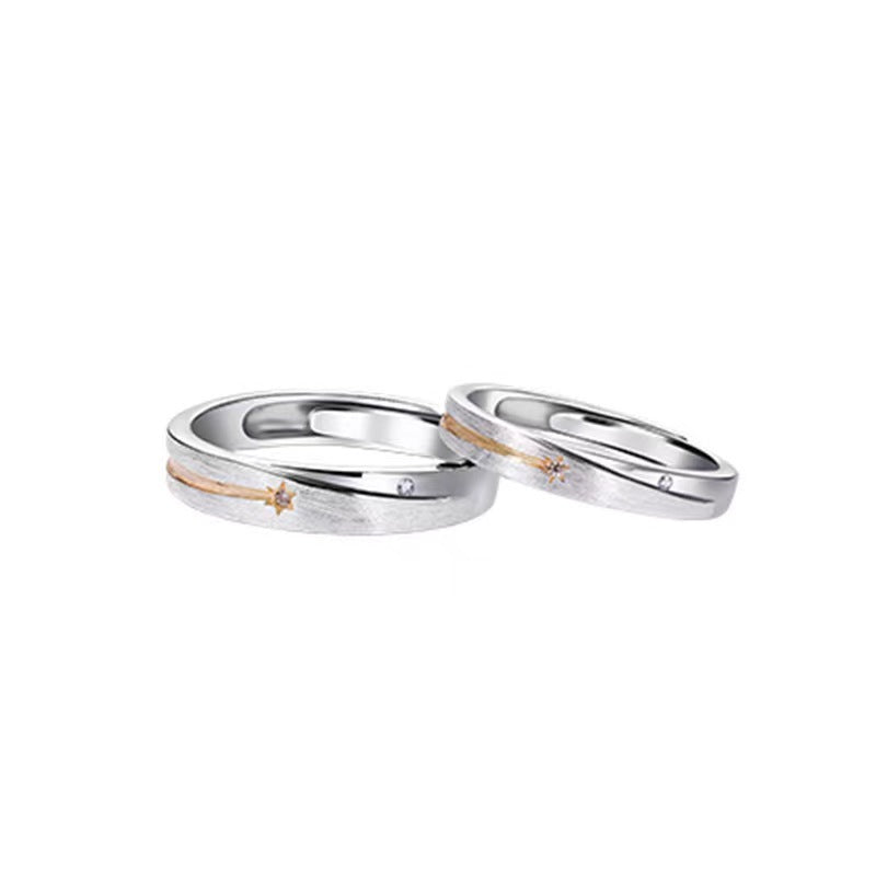 Polestar Couple Diamond Ring Simple Creative Commemorative