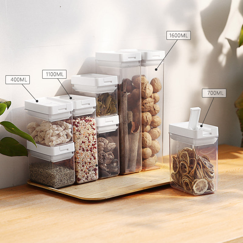 Kitchen food storage canisters  plastic sealed containers household food containers