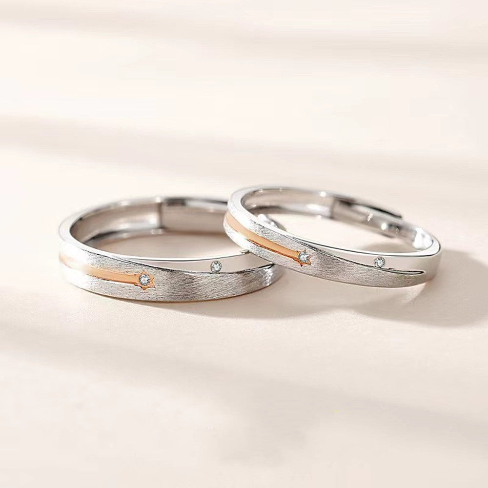 Polestar Couple Diamond Ring Simple Creative Commemorative