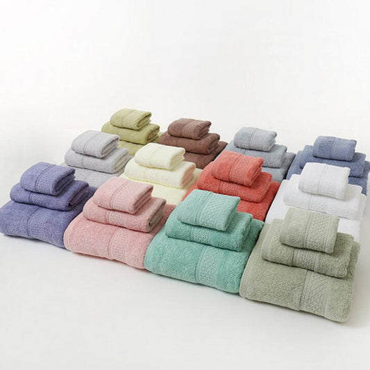 Pure Cotton Plain Broken Covers Long-staple Cotton Three-piece Suit Of Bath Towel