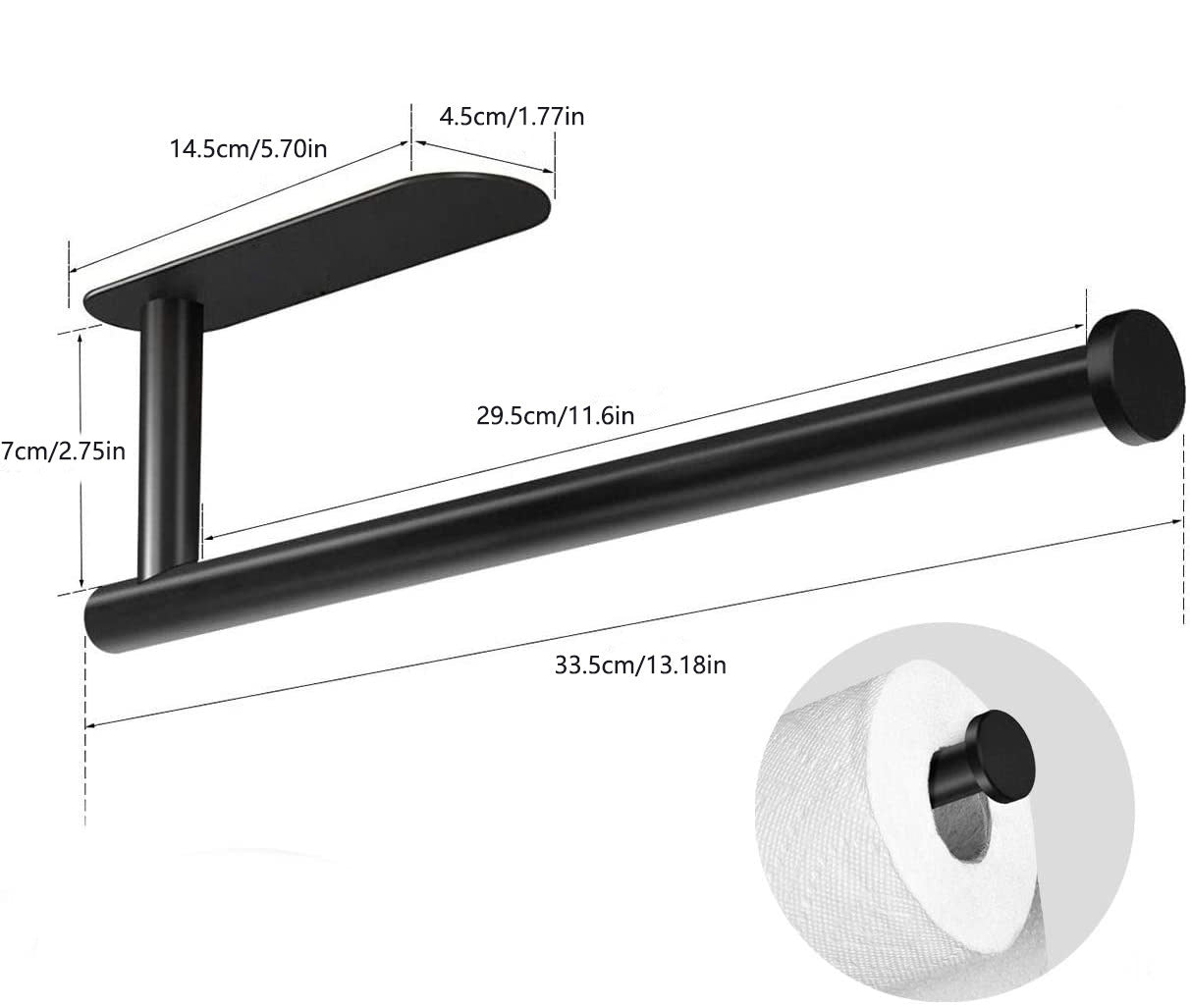 American Black 304 Stainless Steel Cabinet Paper Towel Rack