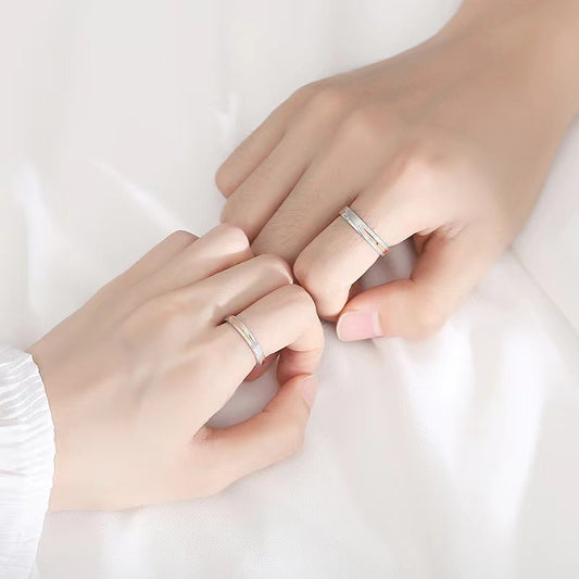 Polestar Couple Diamond Ring Simple Creative Commemorative